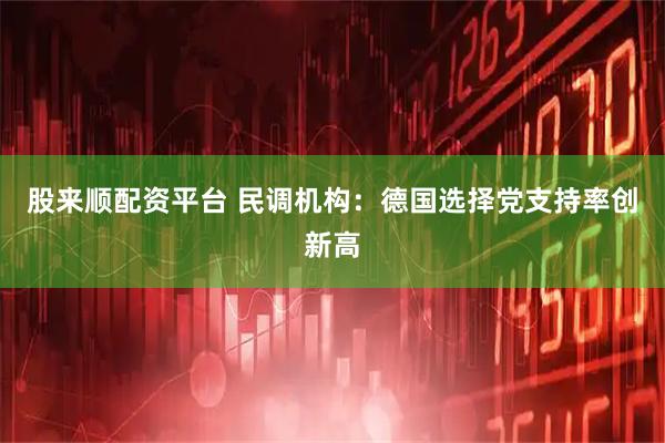 股来顺配资平台 民调机构：德国选择党支持率创新高